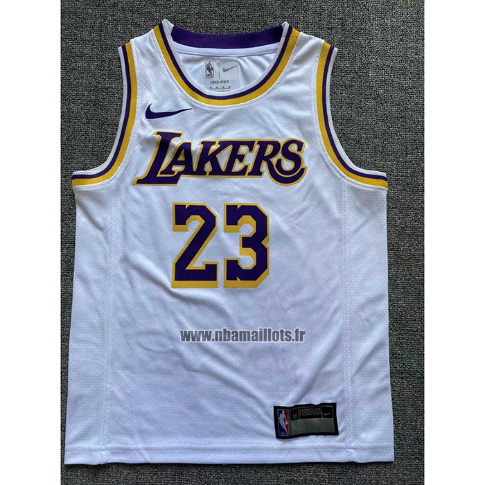 Maillot Enfant Los Angeles Lakers LeBron James NO 23 Association 2022-23 Blanc